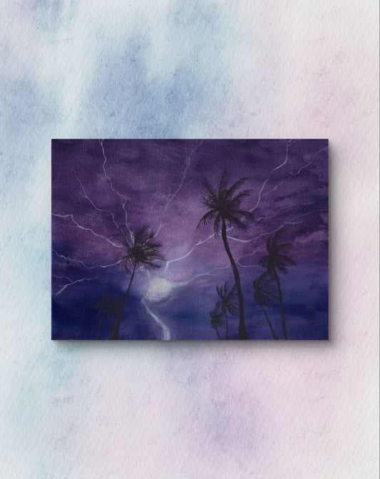 Hawaii Storm | Original Watercolor Painting A4